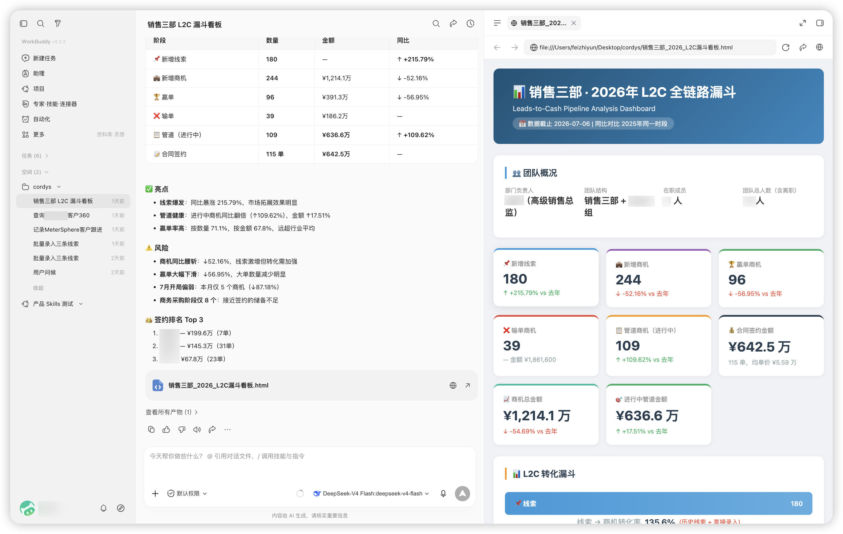 图7 WorkBuddy智能统计销售数据